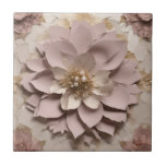 Dusty Rose Floral - Ceramic Tile<br><div class="desc">Dusty Rose Floral - Ceramic Tile
For Wooden Keepsake Box
Design 02
A perfect little gift!</div>