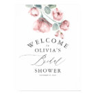 Dusty Rose Floral Elegant Bridal Shower Welcome