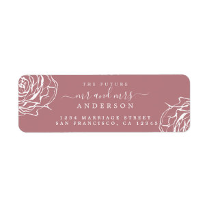 Dusty Rose Floral Future Mr Mrs Return Address