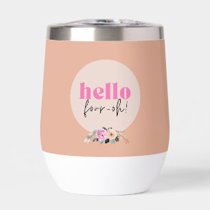Dusty Rose floral "hello four-oh" retro