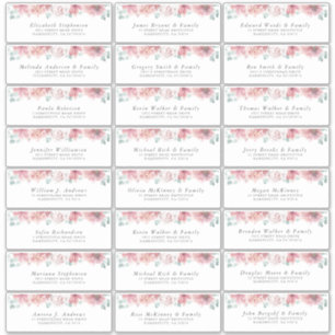 Dusty Rose Floral Individuel Étiquettes de adresse
