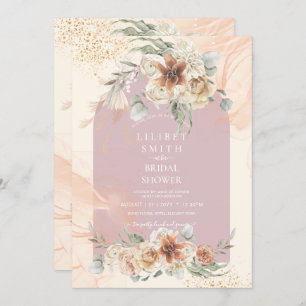 Dusty Rose Floral Pampas Grass Boho BRIDAL SHOWER