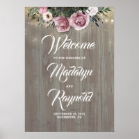 Dusty Rose Floral Rustic Wedding Welcome