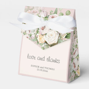 Dusty rose floral watercolor wedding favor box