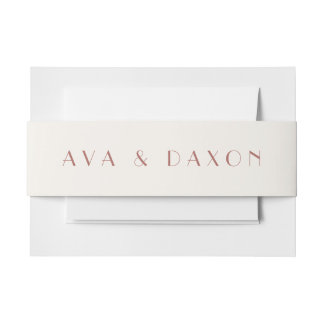 Dusty Rose Floral Wedding Invitation Belly Band