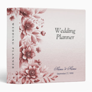 Dusty Rose Floral Wedding Planner Binder