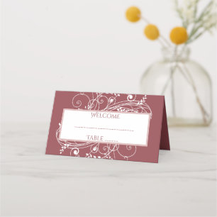 Dusty Rose Flourish Reception Place Card