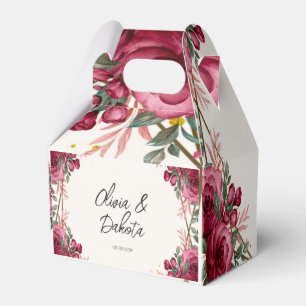 Dusty Rose Geometric Floral Wedding Favor Box