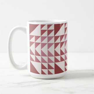 Dusty Rose Geometric Quilt Pattern Coffee Mug