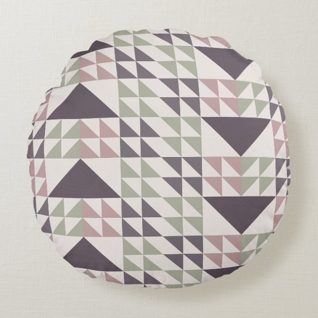 Dusty Rose Geometric Quilt Pattern Throw Pillow (Front)