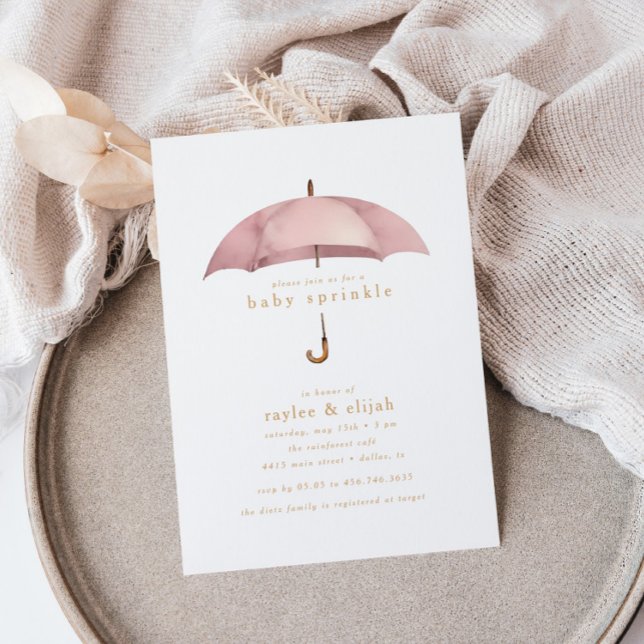 Dusty Rose Girl Baby Sprinkle Shower Event | Invitation (Creator Uploaded)