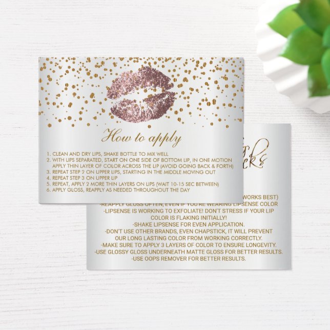 Dusty Rose Glitter Lips Application Instructions (Desk)