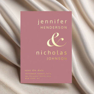 Dusty Rose Gold Ampersand Wedding Save The Date