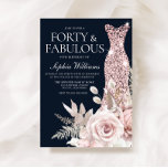 Dusty Rose Gold Blush Dress Floral 40th Birthday Invitation<br><div class="desc">Dusty Rose Gold Blush Dress Floral 40th Birthday Invitation

See matching collection in Niche and Nest Store

Many thanks</div>