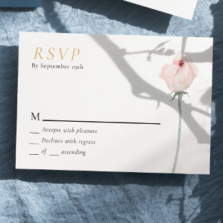 Dusty Rose Gold Sage Green Vintage Wedding RSVP Card