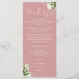 Dusty Rose Greenery Wedding Thank You Place Card