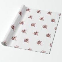 DUSTY ROSE HOLIDAY ORNAMENT WRAPPING PAPER
