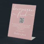 Dusty Rose Honeymoon Fund QR Code Pedestal Sign<br><div class="desc">An elegant dusty rose honeymoon fund sign,  personalized with your special message,  names and wishing well QR code. Designed by Thisisnotme©</div>