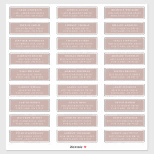 Dusty Rose Individual Guest Address Labels