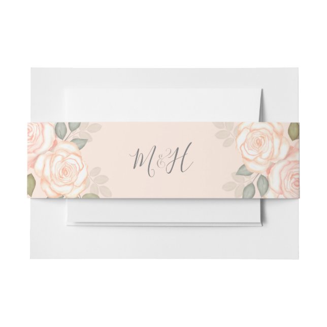 Dusty Rose Invitation Belly Band (Front Example)