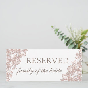 Dusty rose lace wedding family reserved sign invitation