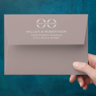 Dusty Rose Logo Branded Back Flap Return Address Envelope