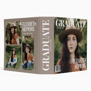 Dusty Rose Magazine Cover Photo Graduation Binder