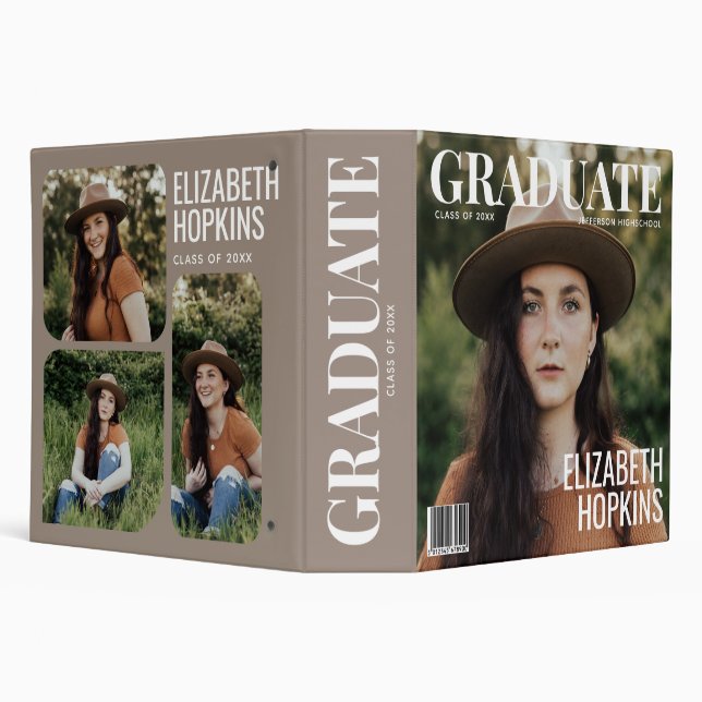 Dusty Rose Magazine Cover Photo Graduation Binder (Background)