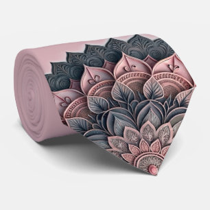 Dusty Rose Mandala Necktie