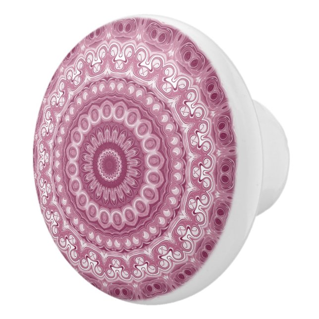 Dusty Rose Mandala Pattern Design Ceramic Knob (Right)