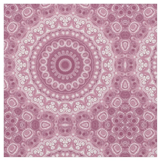 Dusty Rose Mandala Pattern Design Fabric (Close Up)