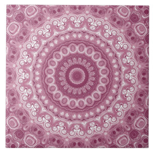 Dusty Rose Mandala Pattern Design Tile