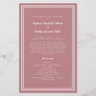 Dusty Rose Mariage de script programme budgétaire 