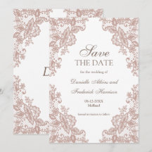 Dusty rose mariage dentelle enregistrer la carte d