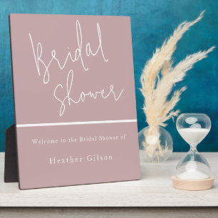 Dusty Rose Mauve Bridal Shower Welcome Entrance Plaque