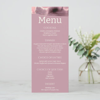 Dusty Rose Mauve Modern Wedding   Menu