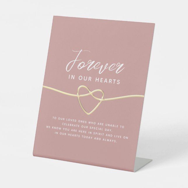 Dusty Rose Memorial Wedding Pedestal Sign (Front)