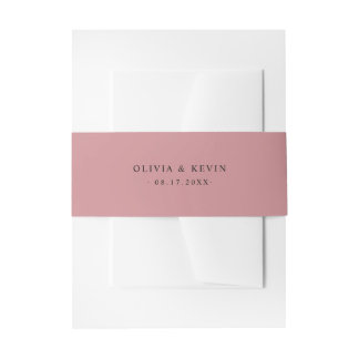 Dusty Rose Minimal Wedding Invitation Belly Band