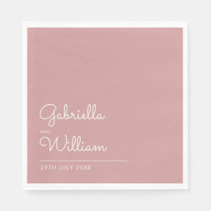 Dusty Rose Minimalist Elegant Script Napkin