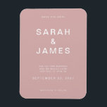 Dusty Rose Minimalist Modern Wedding Save the Date Magnet<br><div class="desc">Dusty Rose Minimalist Modern Wedding Save the Date Magnet. Personalize this save the date card with your details,  message and other information.</div>