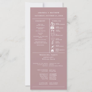 Dusty rose Minimalist Wedding Infographic Program