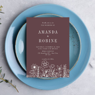 Dusty Rose Minimalist Wedding Invitation