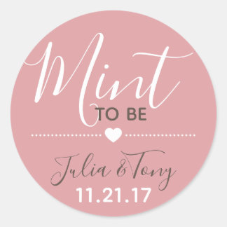 Dusty Rose Mint To Be Stickers Mariage Faveurs