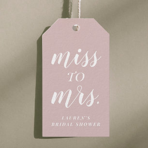 Dusty Rose Miss to Mrs. Bridal Shower Gift Tags