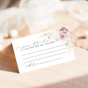 Dusty Rose Modern Bridal Shower Date Night Ideas Enclosure Card