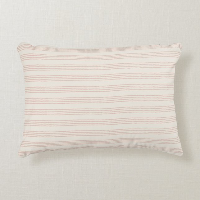 Dusty Rose Modern Minimalist Stripe Boho  Accent Pillow (Front)