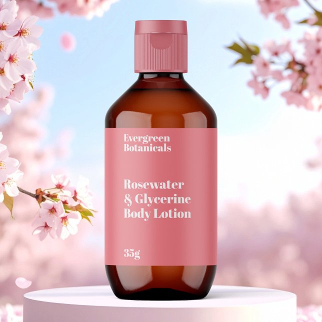 Dusty Rose moderne Cosmétique Étiquette bouteille (Créateur téléchargé)