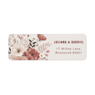 Dusty Rose Moderne Floral Mariage Adresse
