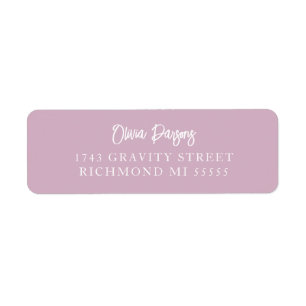 Dusty Rose Moderne Lettres à la main Adresse scéna