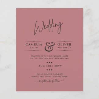 Dusty Rose Monochrome Wedding Flyer